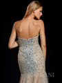 P1575 Dazzling Mesh Prom Dress By Terani - Nude, Back View Thumbnail