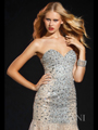 P1575 Dazzling Mesh Prom Dress By Terani - Nude, Alt View Thumbnail