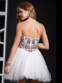 P1582 Short Sweetheart Prom Dress By Terani - Ivory, Back View Thumbnail