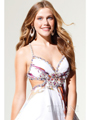 P1616 Open Back Short Prom Dress By Terani - White Multi, Alt View Thumbnail