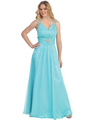 S30301 Amazing A-line Evening Dress - Aqua, Front View Thumbnail