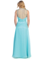 S30301 Amazing A-line Evening Dress - Aqua, Back View Thumbnail