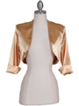 SB1888 Gold Satin Bolero Jacket - Gold, Front View Thumbnail