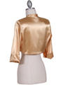 SB1888 Gold Satin Bolero Jacket - Gold, Back View Thumbnail