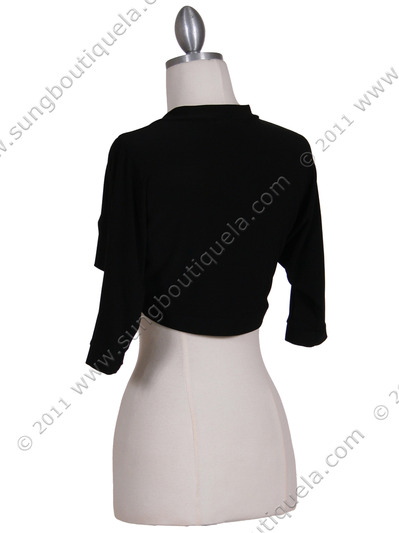 SB1889 Black Bolero Jacket - Black, Back View Medium