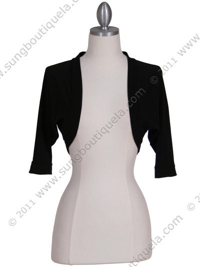 SB1889 Black Bolero Jacket - Black, Front View Medium