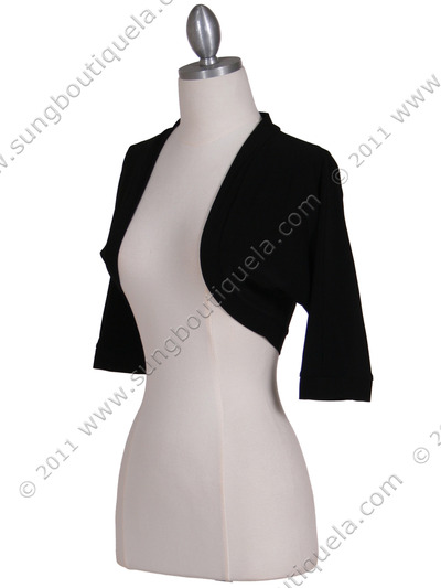 SB1889 Black Bolero Jacket - Black, Alt View Medium