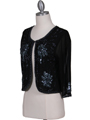 SB1892 Black Beaded Bolero Jacket - Black, Alt View Thumbnail