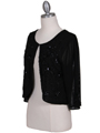 SB1894 Black Beaded Bolero Jacket - Black, Alt View Thumbnail