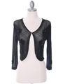 SB1990 Black Beaded Bolero - Black, Front View Thumbnail