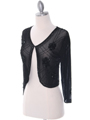 SB1990 Black Beaded Bolero - Black, Alt View Thumbnail