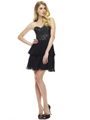 SC47509 Layered Sweetheart Prom Dress by Scala - Black Nude, Front View Thumbnail