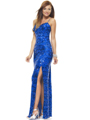 SC47512 Bead and Sequin Prom Dress by Scala - Royal Blue, Front View Thumbnail
