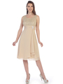 SF-8823 Sleeveless Knee Length Cocktail Dress with Bolero - Khaki, Back View Thumbnail
