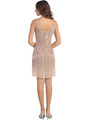 ST529 Vintage Inspired Cocktail Dress - Champagne, Back View Thumbnail