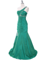 C1646 Green One Shoulder Evening Dress - Green, Alt View Thumbnail