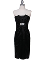 C5077 Black Strapless Cocktail Dress - Black, Front View Thumbnail