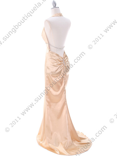 C7123 Gold Evening Dress - Gold, Back View Medium
