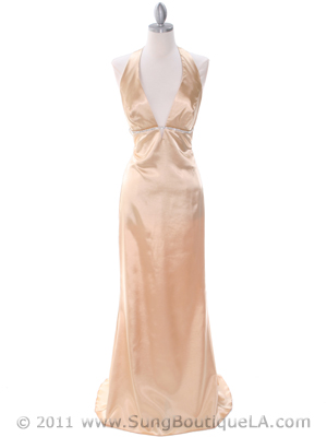 C7123 Gold Evening Dress, Gold