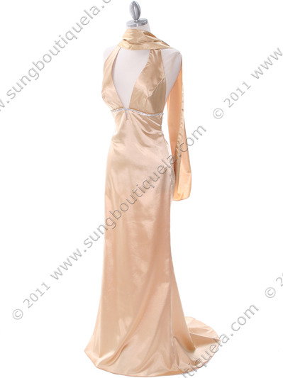 C7123 Gold Evening Dress - Gold, Alt View Medium