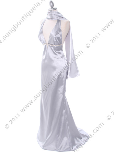 C7123 Silver Evening Dress - Silver, Alt View Medium