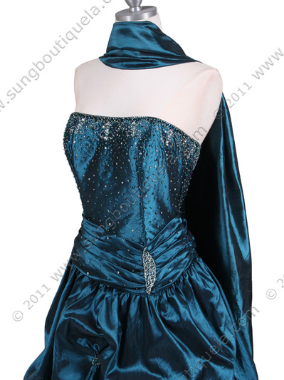 C804 Jade Beaded Evening Gown - Jade, Alt View Medium