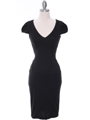 CE8655 Black Mid Length Pencil Dress - Black, Front View Thumbnail