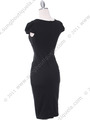 CE8655 Black Mid Length Pencil Dress - Black, Back View Thumbnail