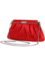 E120ST Red Satin Evening Bag with Rhinestone Clip - Red, Alt View Thumbnail