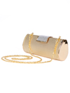 E890 Gold Evening Clutch with Rhinestone Clip - Gold, Alt View Thumbnail