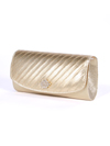 HBG89985 Gold Satin Evening Bag with Rhinestone Crust - Gold, Alt View Thumbnail