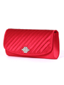 HBG89985 Red Satin Evening Bag with Rhinestone Crust - Red, Alt View Thumbnail