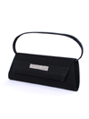 HBG89992 Black Satin Evening Bag with Rhinestone Crust - Black, Alt View Thumbnail