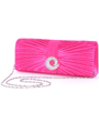HBG92426 Hot Pink Evening Bag with Rhinestone Decor - Hot Pink, Alt View Thumbnail