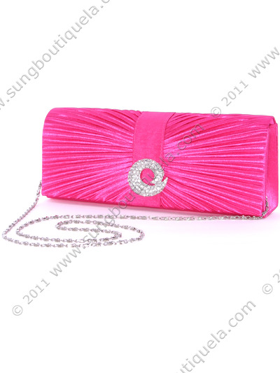 HBG92426 Hot Pink Evening Bag with Rhinestone Decor - Hot Pink, Alt View Medium