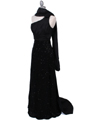 HK9180 Black One Shoulder Sequin Evening Dress - Black, Alt View Thumbnail