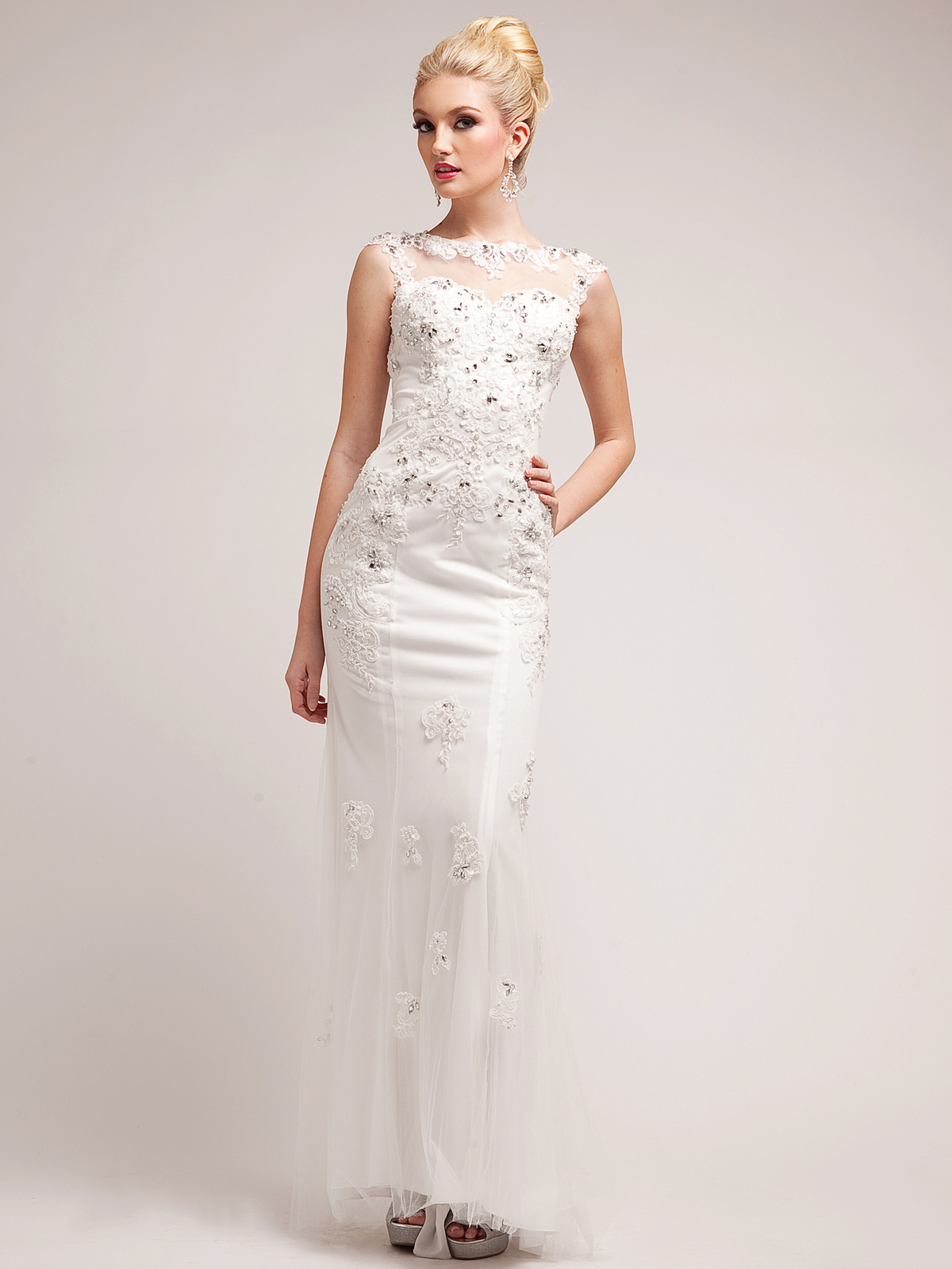 off white evening gown
