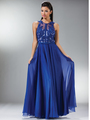 JC907 Elegant Cocktail Party Evening Dress - Royal, Front View Thumbnail