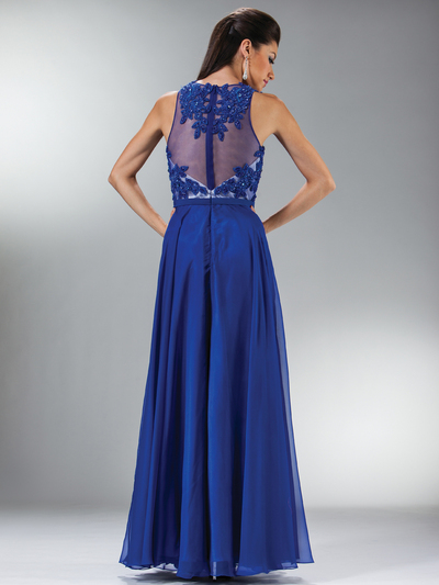 JC907 Elegant Cocktail Party Evening Dress - Royal, Back View Medium