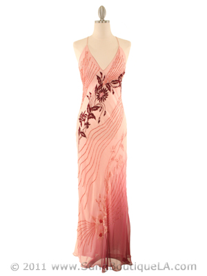 5514 Blush Silk Beaded Dress, Blush