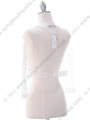 SB1802 White Embroidery Lace Bolero Jacket - White, Back View Thumbnail