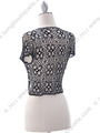SB1800 Black Crochet Bolero Jacket with Beads - Black, Back View Thumbnail