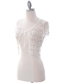 SB1800 White Crochet Bolero Jacket with Beads - White, Alt View Thumbnail