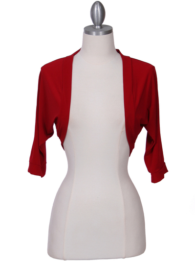 SB1889 Red Bolero Jacket - Red, Front View Medium