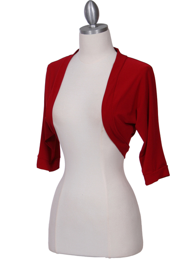 SB1889 Red Bolero Jacket - Red, Alt View Medium