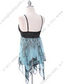 TP114 Black Blue Print Top - Black Blue, Back View Thumbnail