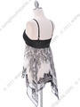 TP114 Black White Print Top - Black White, Back View Thumbnail