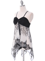 TP114 Black White Print Top - Black White, Alt View Thumbnail